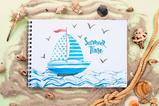 Free Fishing Rope And Notebook Psd