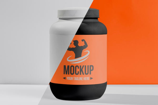 Free Fitness Mock-Up Plastic Bottle Of Protein Psd