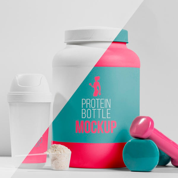 Free Fitness Powder And Pill Nutrients With Weights Psd