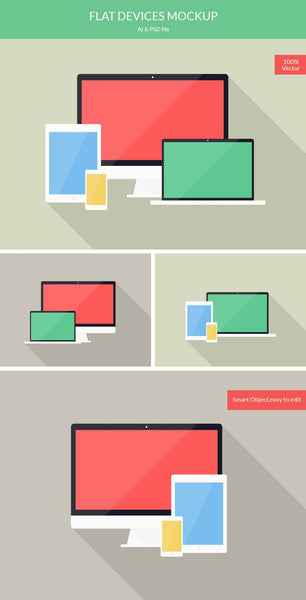 Free Flat Devices Mockup