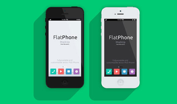 Free Flat Iphone 5 Psd Mockup