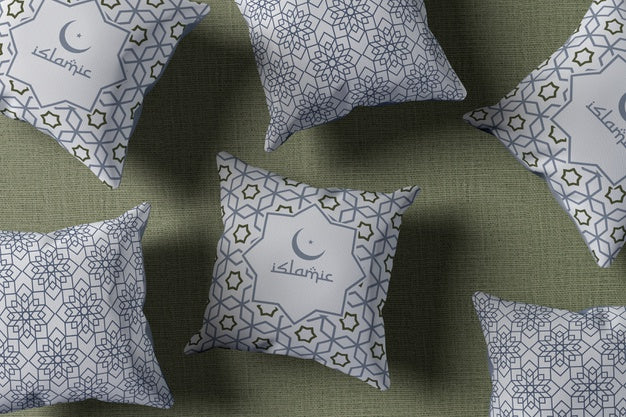 Free Flat Lay Arrangement With Ramadan Pillows Psd