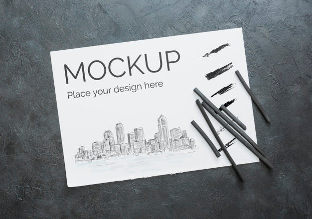 Free Flat Lay Artist Concept Composition With Paper Mock-Up Psd