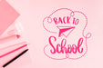 Free Flat Lay Back To School With Pink Background Psd