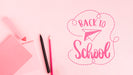 Free Flat Lay Back To School With Pink Background Psd