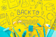 Free Flat Lay Back To School With Yellow Background Psd