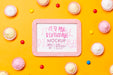 Free Flat Lay Birthday Concept With Frame Psd