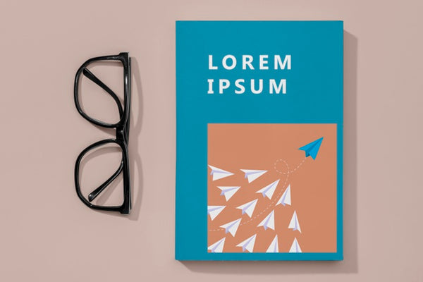 Free Flat Lay Book Mock-Up With Glasses Psd