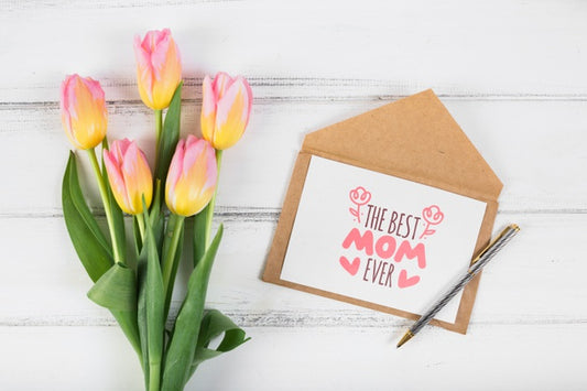 Free Flat Lay Card Mockup For Easter Psd