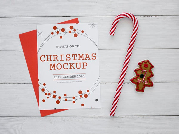 Free Flat Lay Christmas Eve Composition Psd
