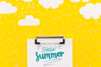 Free Flat Lay Cliupboard Mockup For Summer Concepts Psd