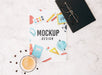 Free Flat Lay Cover Mockup On Workspace Psd