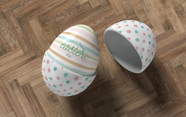 Free Flat Lay Easter Egg On Table Psd