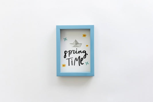 Free Flat Lay Frame Mockup With Spring Concept Psd