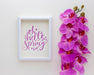 Free Flat Lay Frame Mockup With Spring Flowers Psd