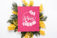 Free Flat Lay Greeting Card Mockup For Spring Psd