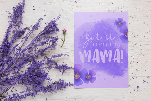 Free Flat Lay Mothers Day Card Mockup Psd