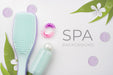 Free Flat Lay Of Brush And Essential Oil Bottle Psd