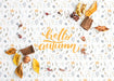 Free Flat Lay Of Colorful Hello Autumn Background Psd