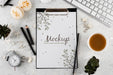 Free Flat Lay Of Elegant And Minimal Desk Psd