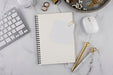 Free Flat Lay Of Elegant And Minimal Desk Psd