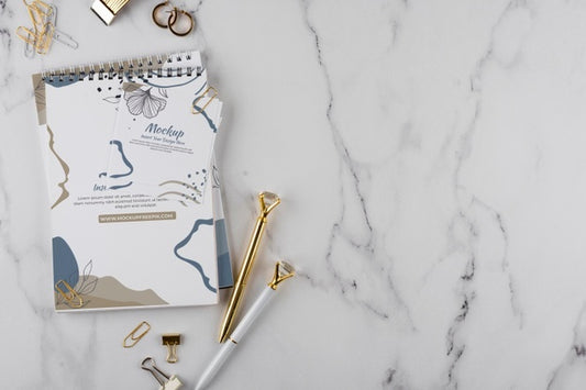 Free Flat Lay Of Elegant And Minimal Desk Psd