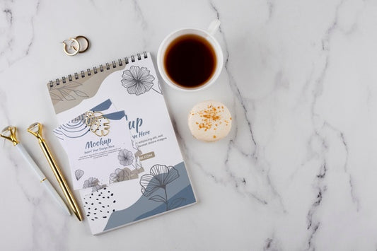 Free Flat Lay Of Elegant And Minimal Desk Psd