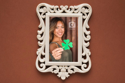 Free Flat Lay Of Intricately Decorated Frame Psd