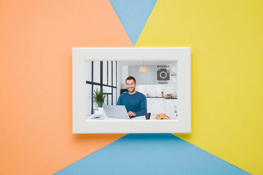 Free Flat Lay Of Minimalist Frame Psd