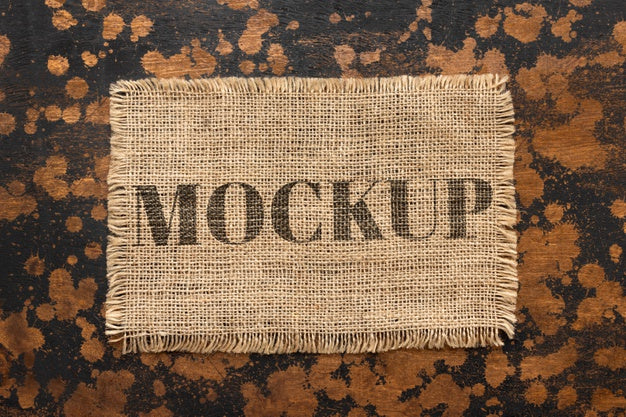 Free Flat Lay Of Mock-Up Frame Design From Burlap Psd