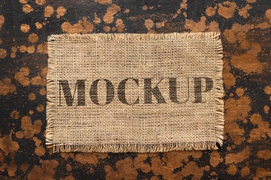 Free Flat Lay Of Mock-Up Frame Design From Burlap Psd