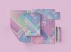 Free Flat Lay Of Notebook With Paper And Geometric Design Psd