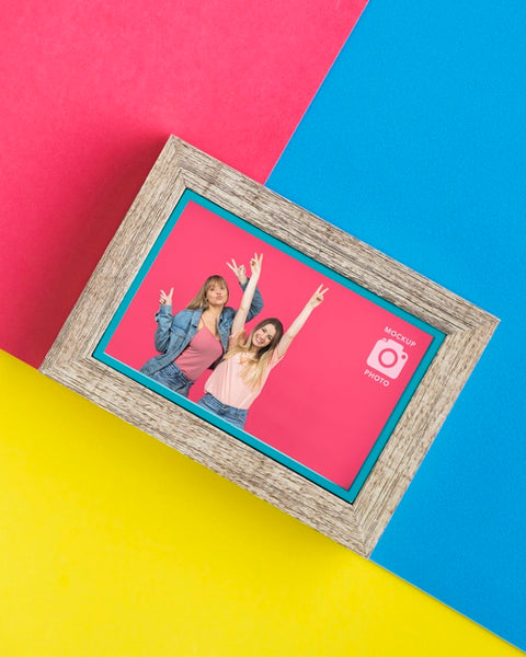 Free Flat Lay Of Picture Frame Psd