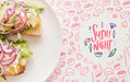 Free Flat Lay Of Plate Of Food With Pink Background Psd