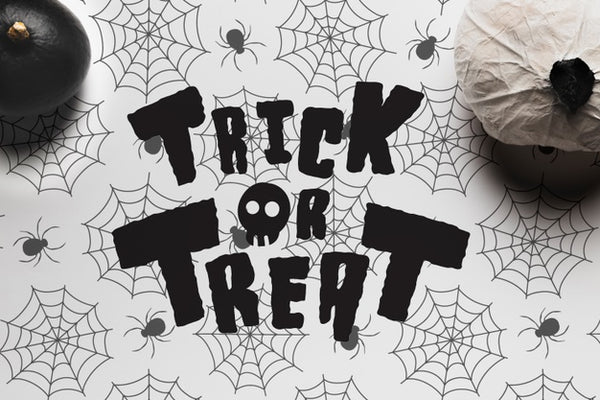 Free Flat Lay Of Pumpkins With Trick Or Treat Psd