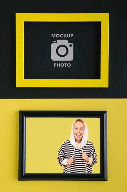 Free Flat Lay Of Rectangular Shaped Frame For Pictures Psd