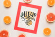Free Flat Lay Paper Card Mockup With Summer Fruits Psd