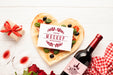 Free Flat Lay Pizza And Wine Arrangement Psd