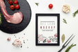 Free Flat Lay Seasoned Raw Meat Psd