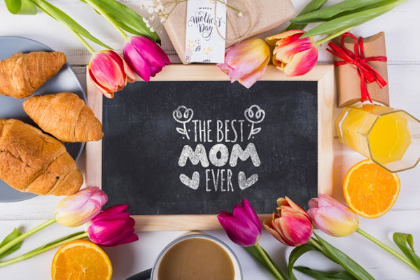 Free Flat Lay Slate Mockup For Easter Psd
