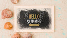 Free Flat Lay Slate Mockup With Summer Elements Psd