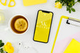 Free Flat Lay Smartphone Mock-Up With Tea Psd
