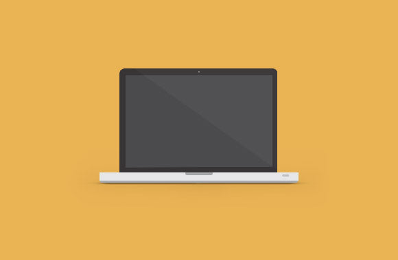 Free Flat Macbook Pro Mockup