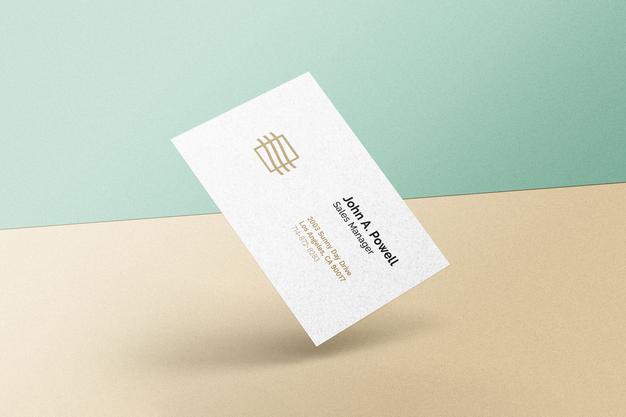 Free Floating Business Card Mockup Psd
