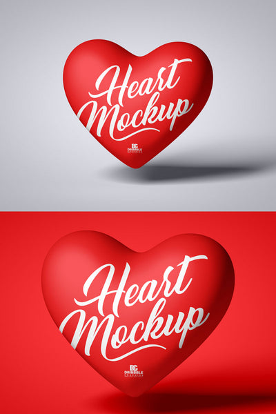 Free Floating Heart Mockup