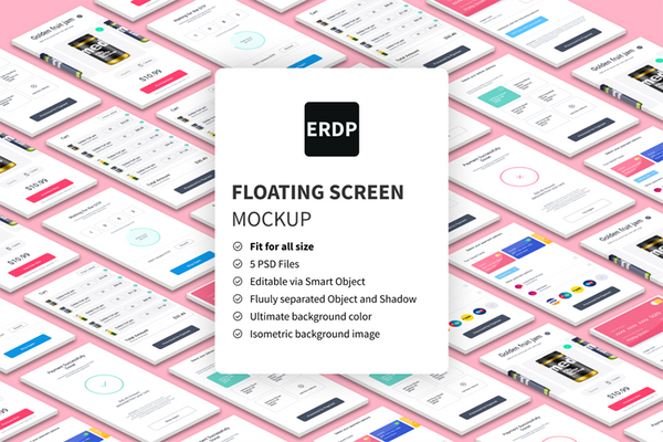 Free Floating Screen Mockup