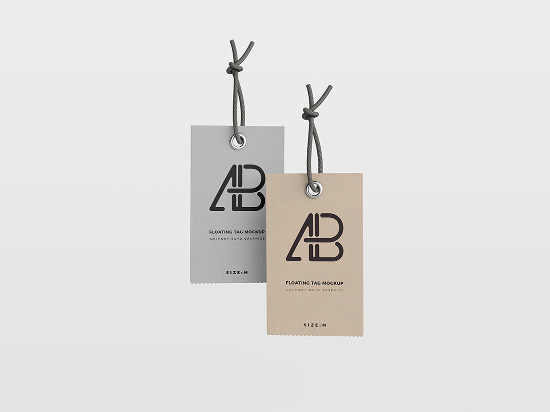 Free Floating Tag Mockup