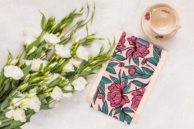 Free Floral Clipboard Mocku Psd