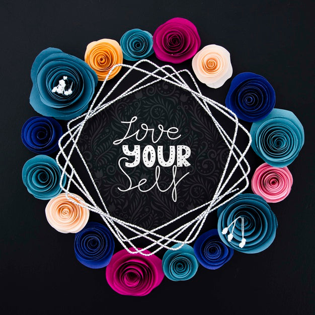 Free Floral Frame With Inspirational Quote Psd