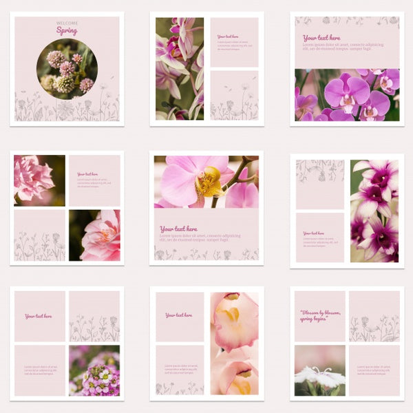Free Floral Instagram Post Collection Psd